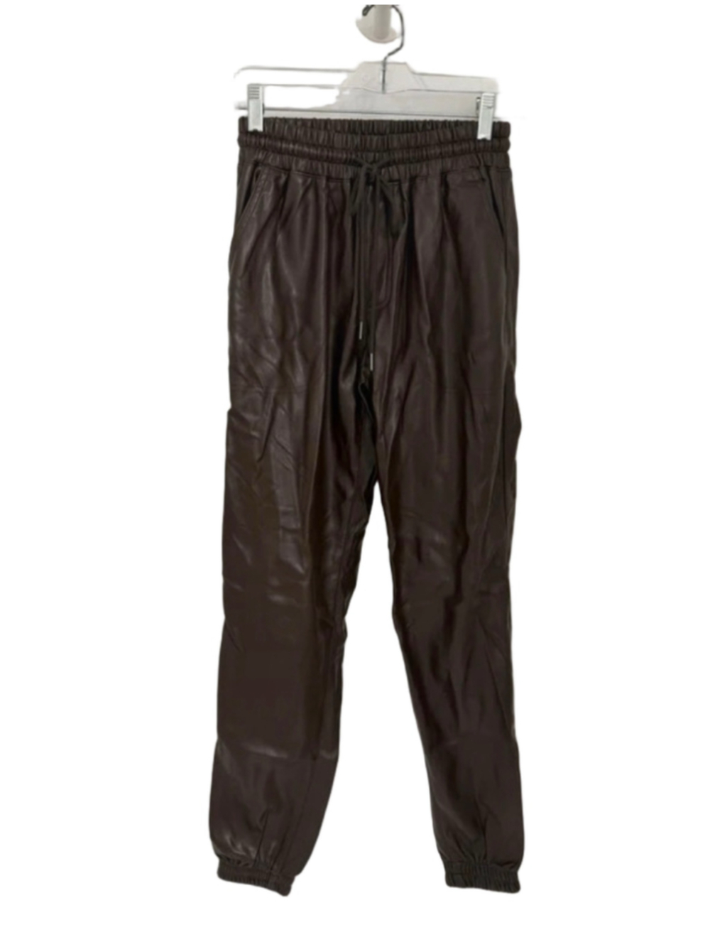 Noli Faux Leather Joggers Espresso Brown XS NWOT